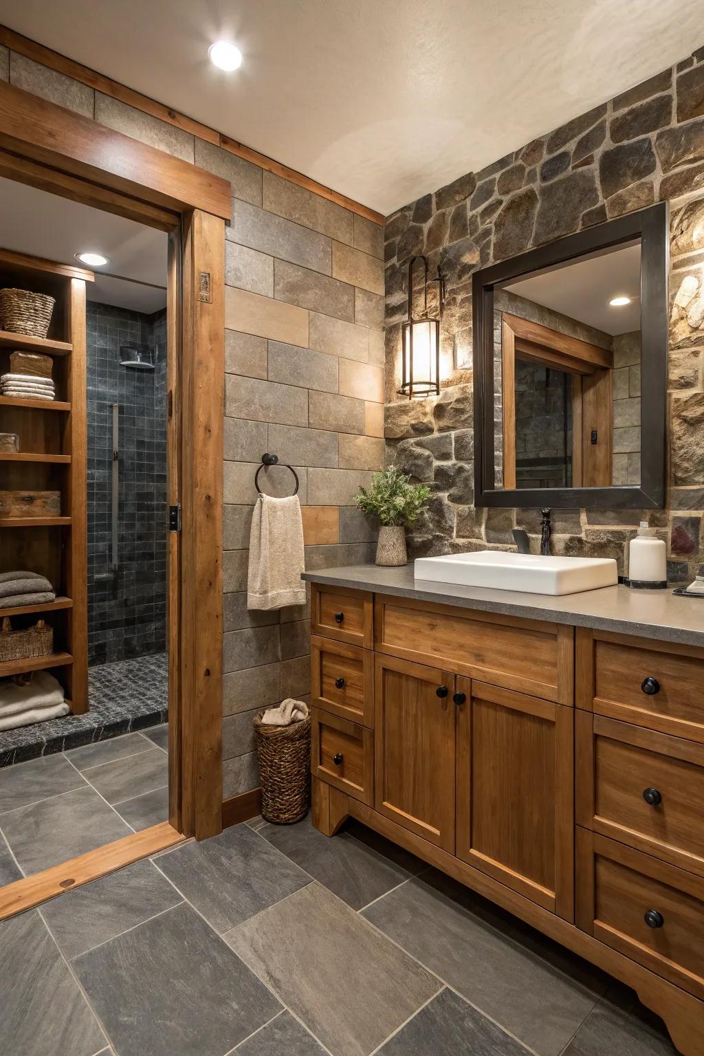 Textures add depth to your bathroom design.