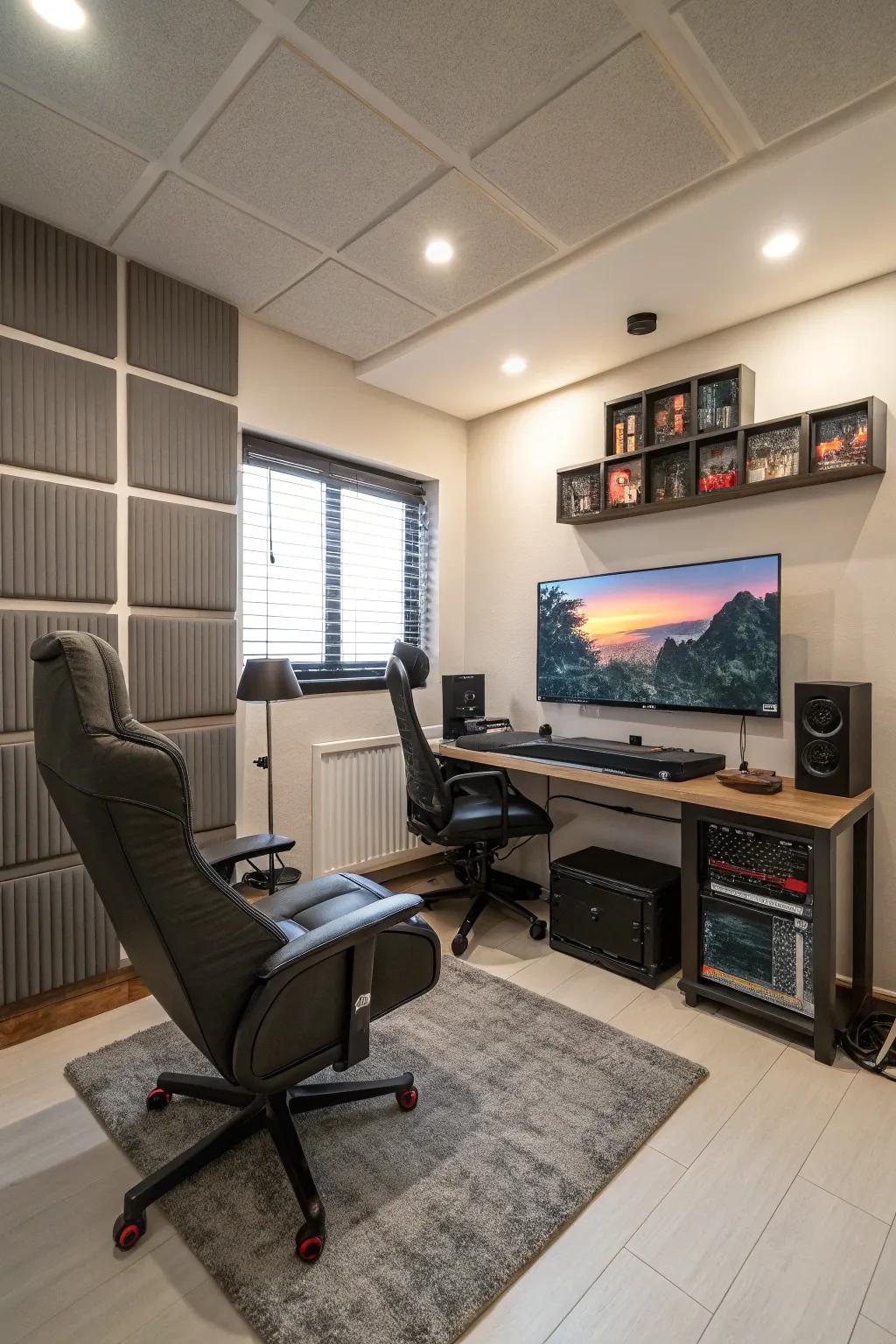 Sound dampening transforms your gaming space into a fully immersive environment.