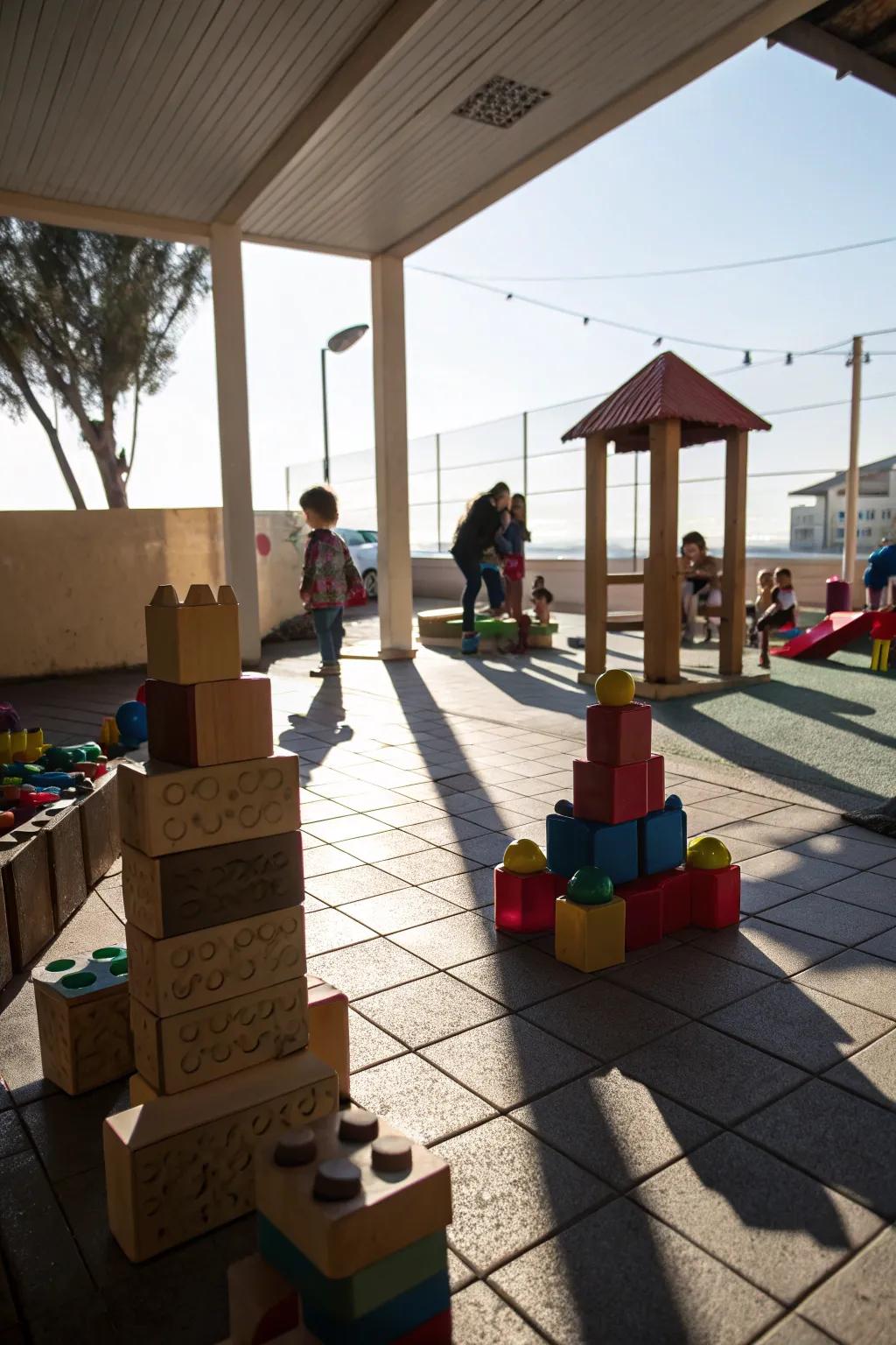 Probing illumination and shadows through block play.