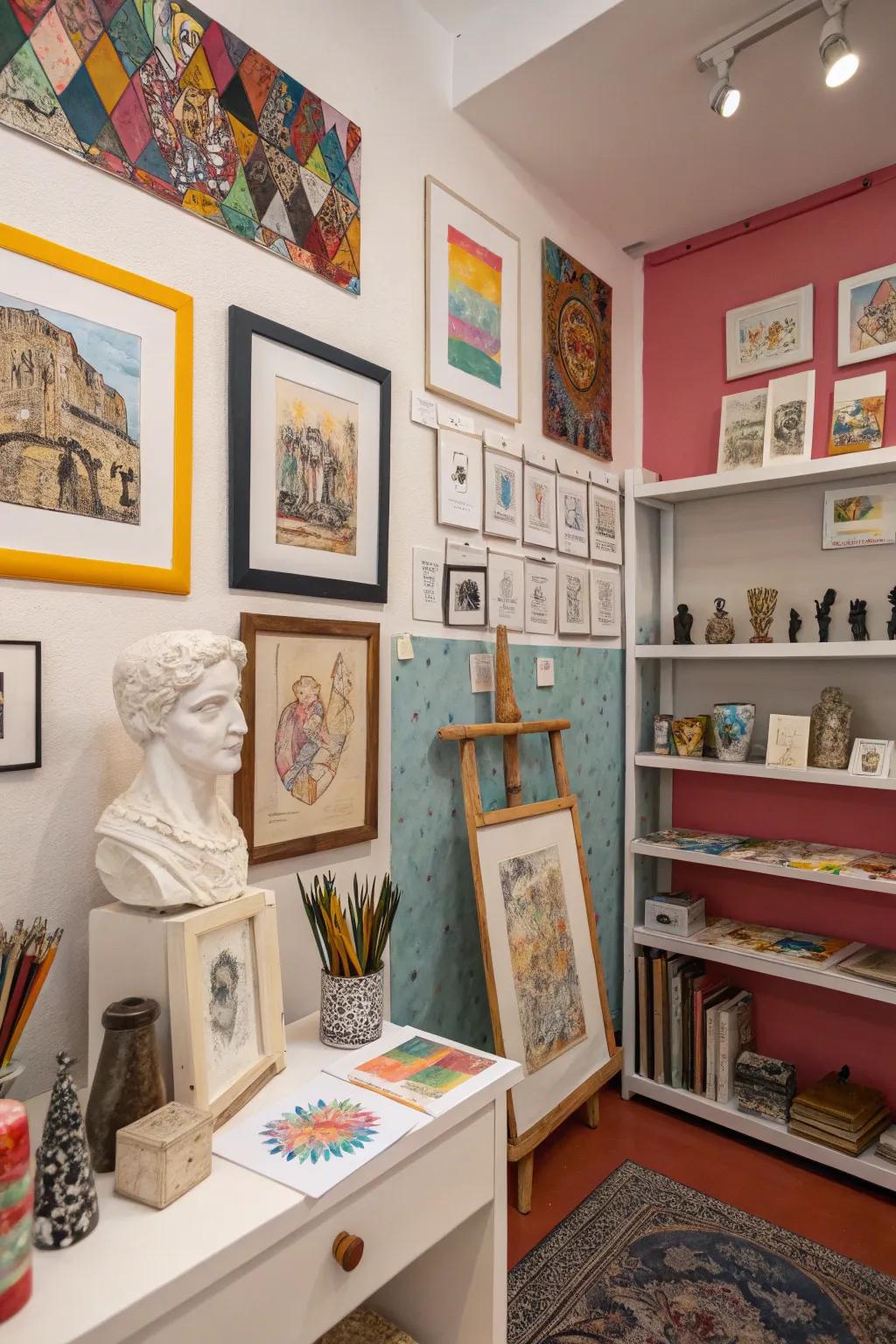 A mini gallery displays your artistic evolution.