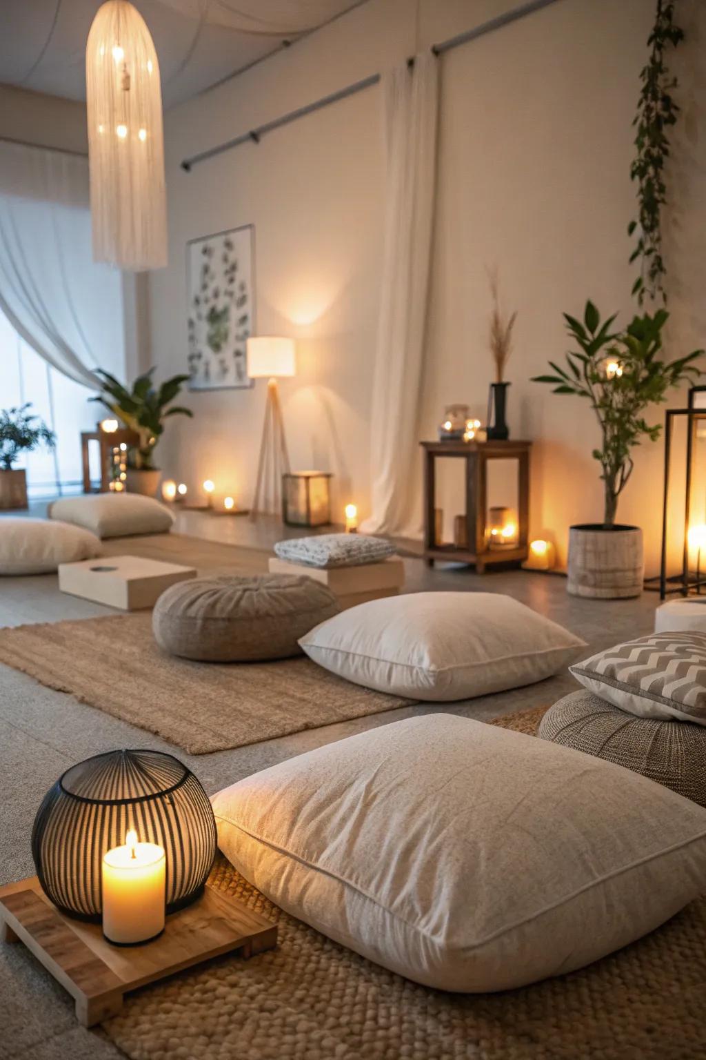 Meditating adds a layer of peace to your spa day.