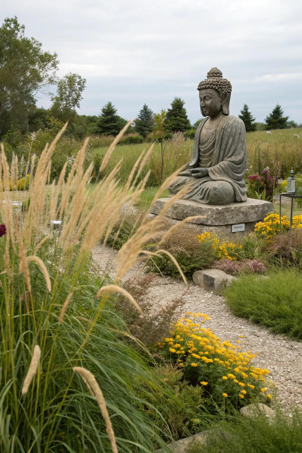 Decorative grasses add movement and serenity to your garden.