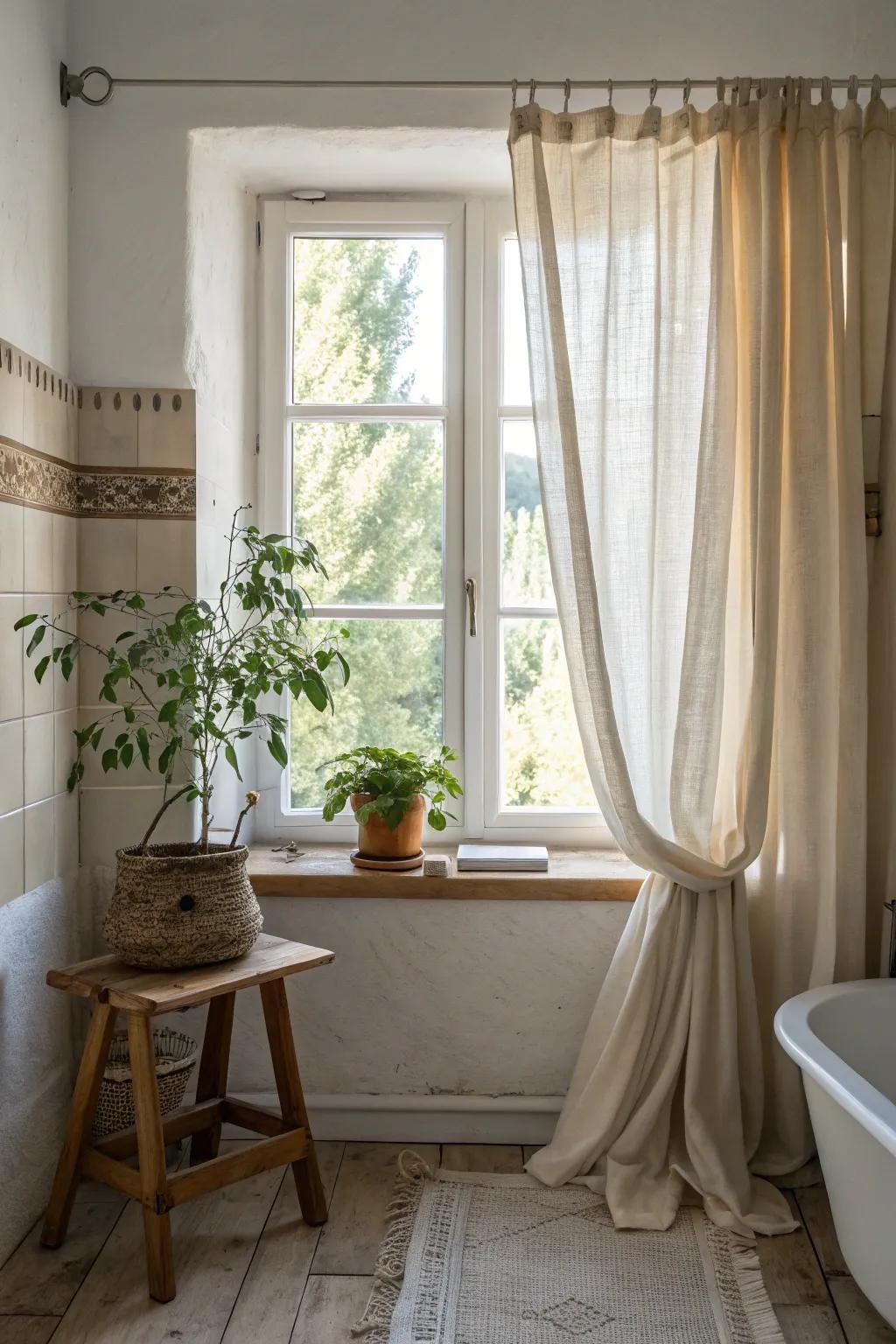 Alluring small curtains grant a hint of classic elegance. #VintageCharm #EuropeanStyle
