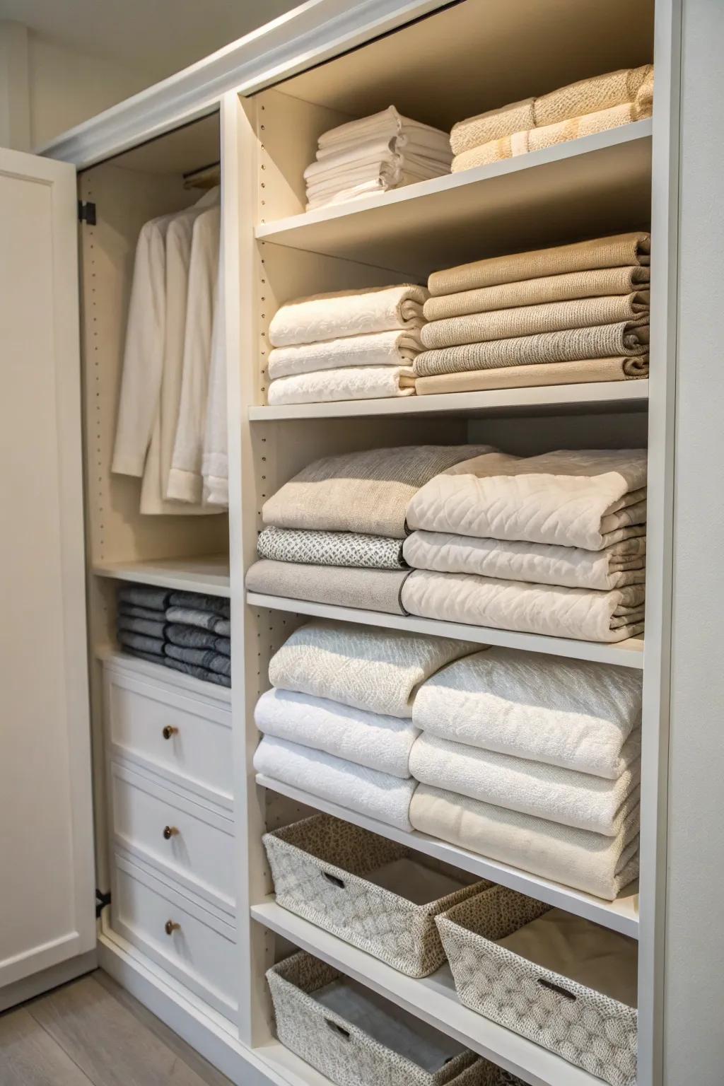 Gliding racks offer easy access and efficient storage.