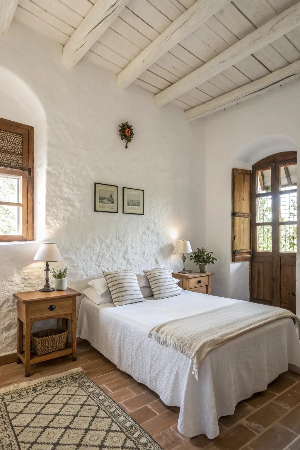 Creamy white offers a simple yet inviting backdrop.