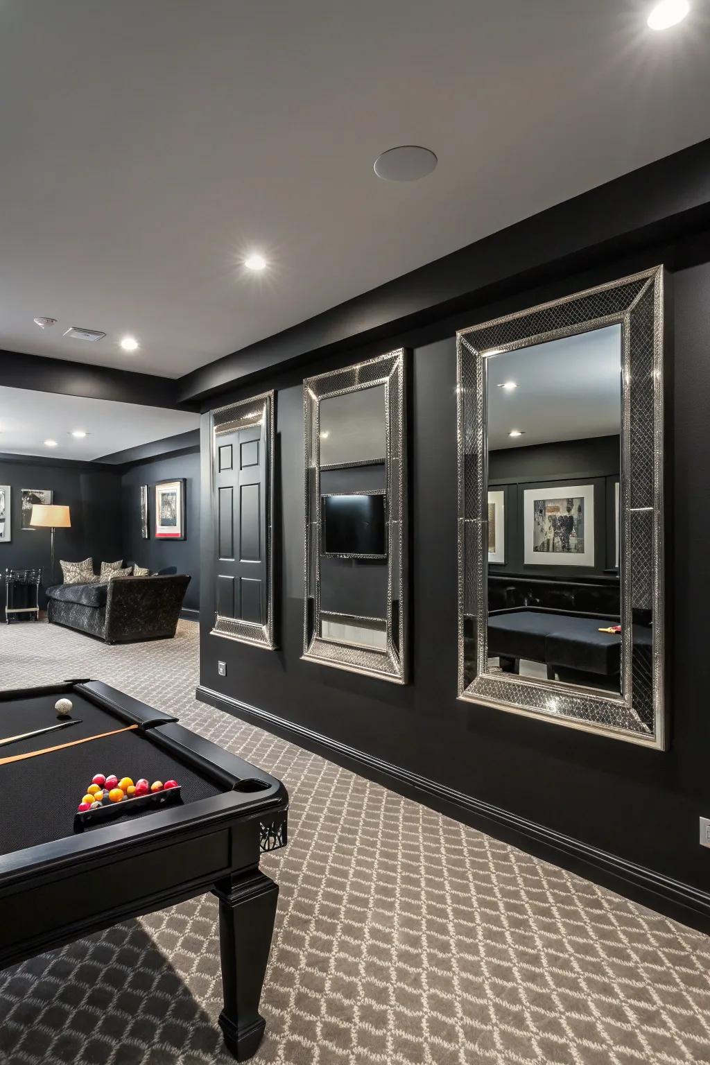 Mirrors enhance the perception of space, making the room feel larger.
