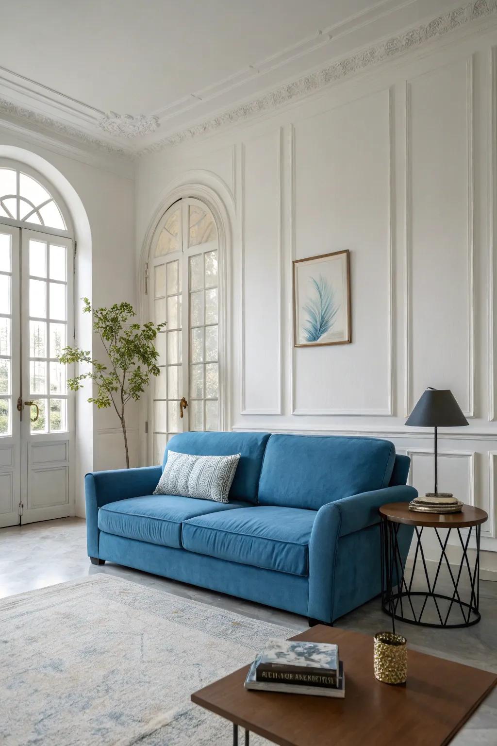 Minimalism enhances tranquility and focus in the family room.