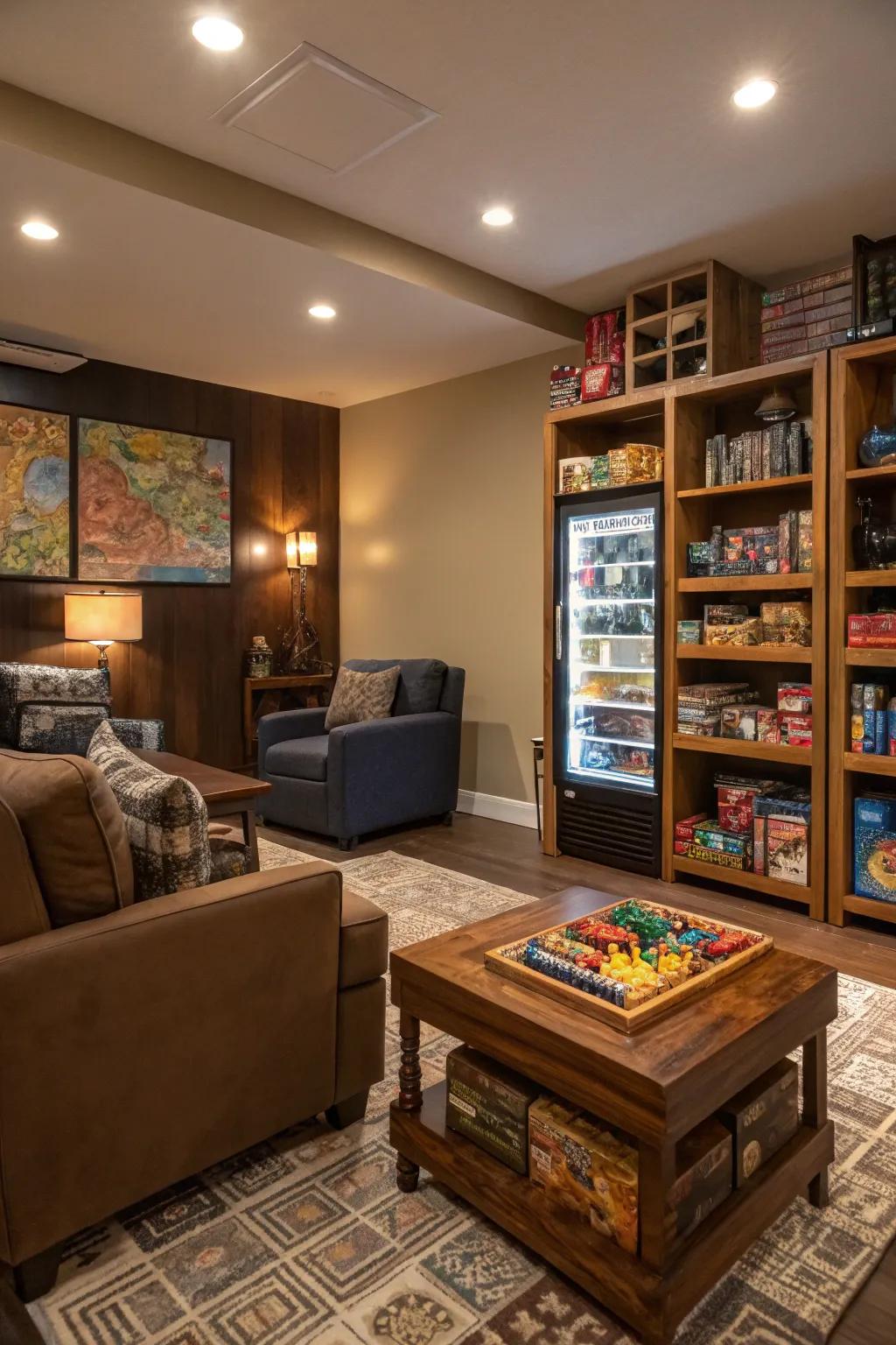 A compact chiller infuses convenience and sustains your game evenings' refreshingly amusing character.