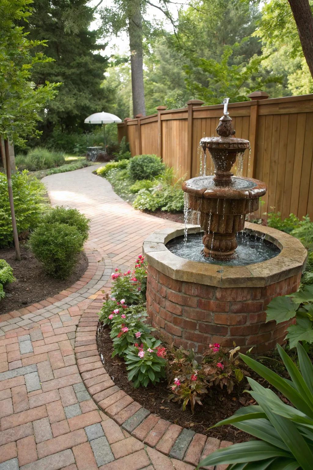 Water elements integrated with rock designs create a tranquil atmosphere.