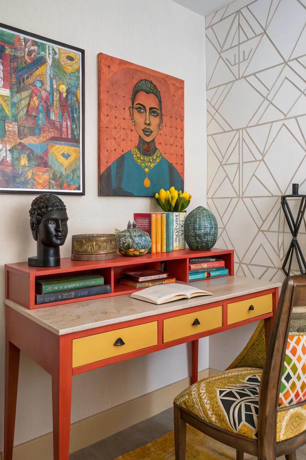A desk full of creative style and ideas.