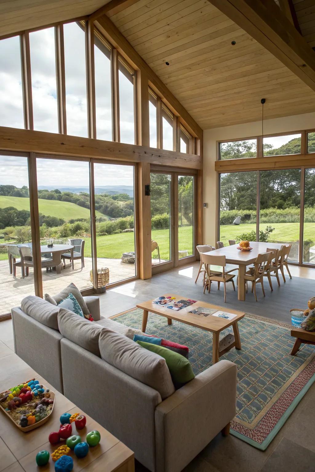 Multi-purpose California room with varied uses.