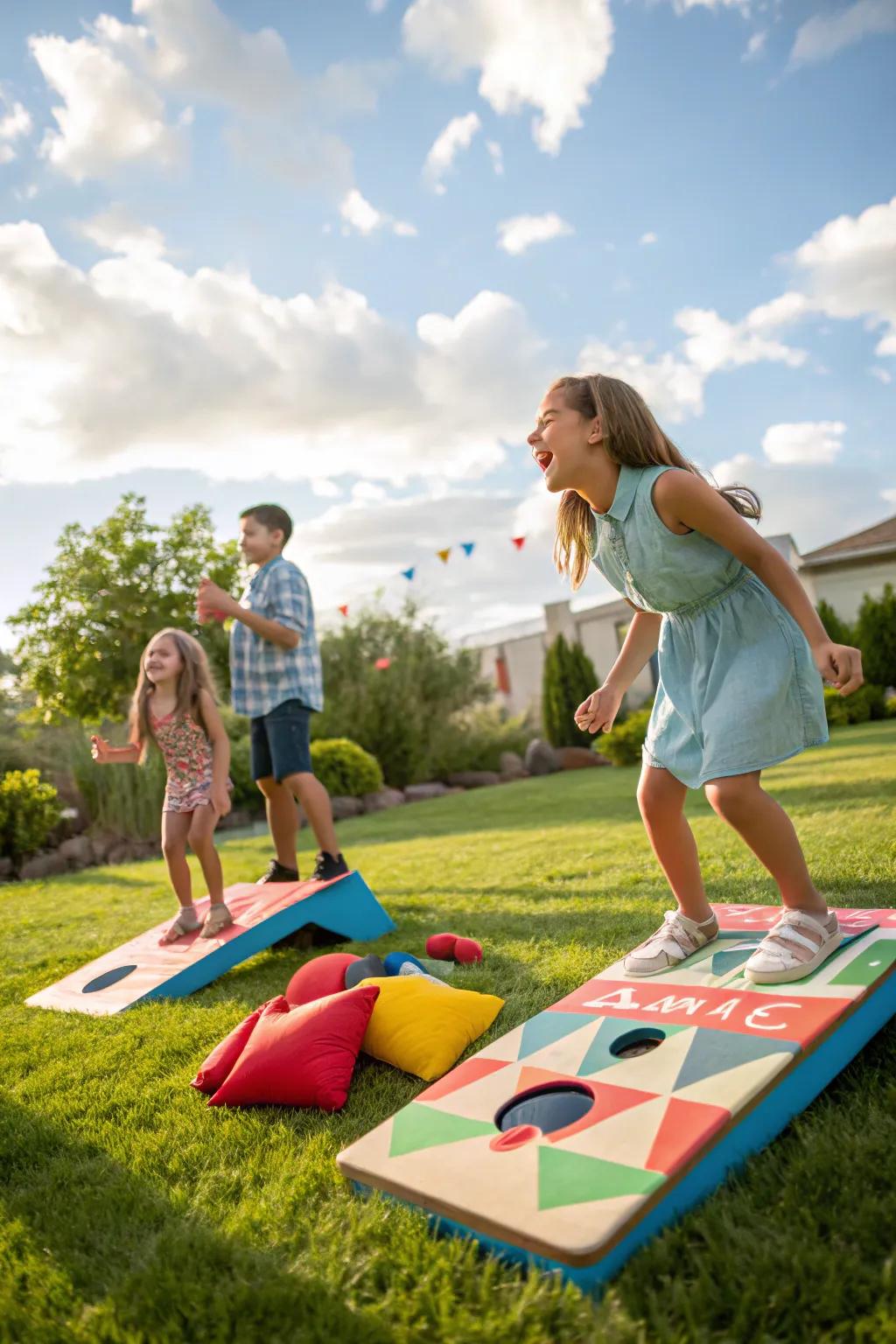 Classic garden games introduce amusement and excitement.