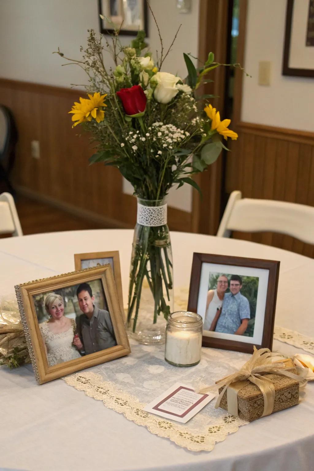 Personal reflections make centerpieces uniquely yours.