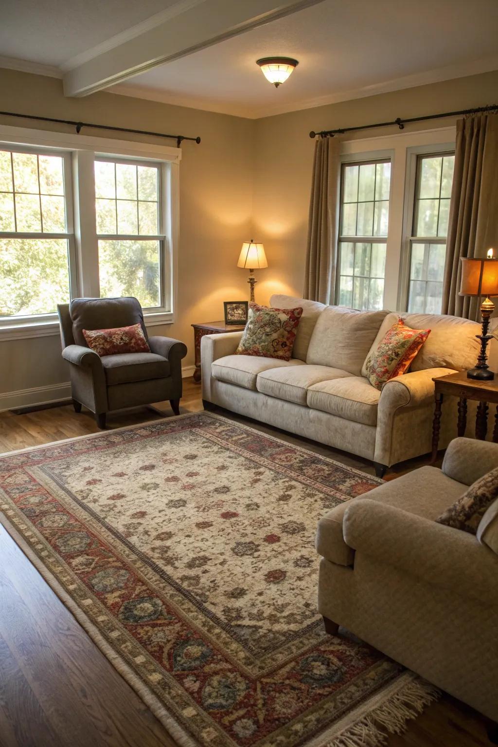 Positioning carpets: instant flair and relaxation.