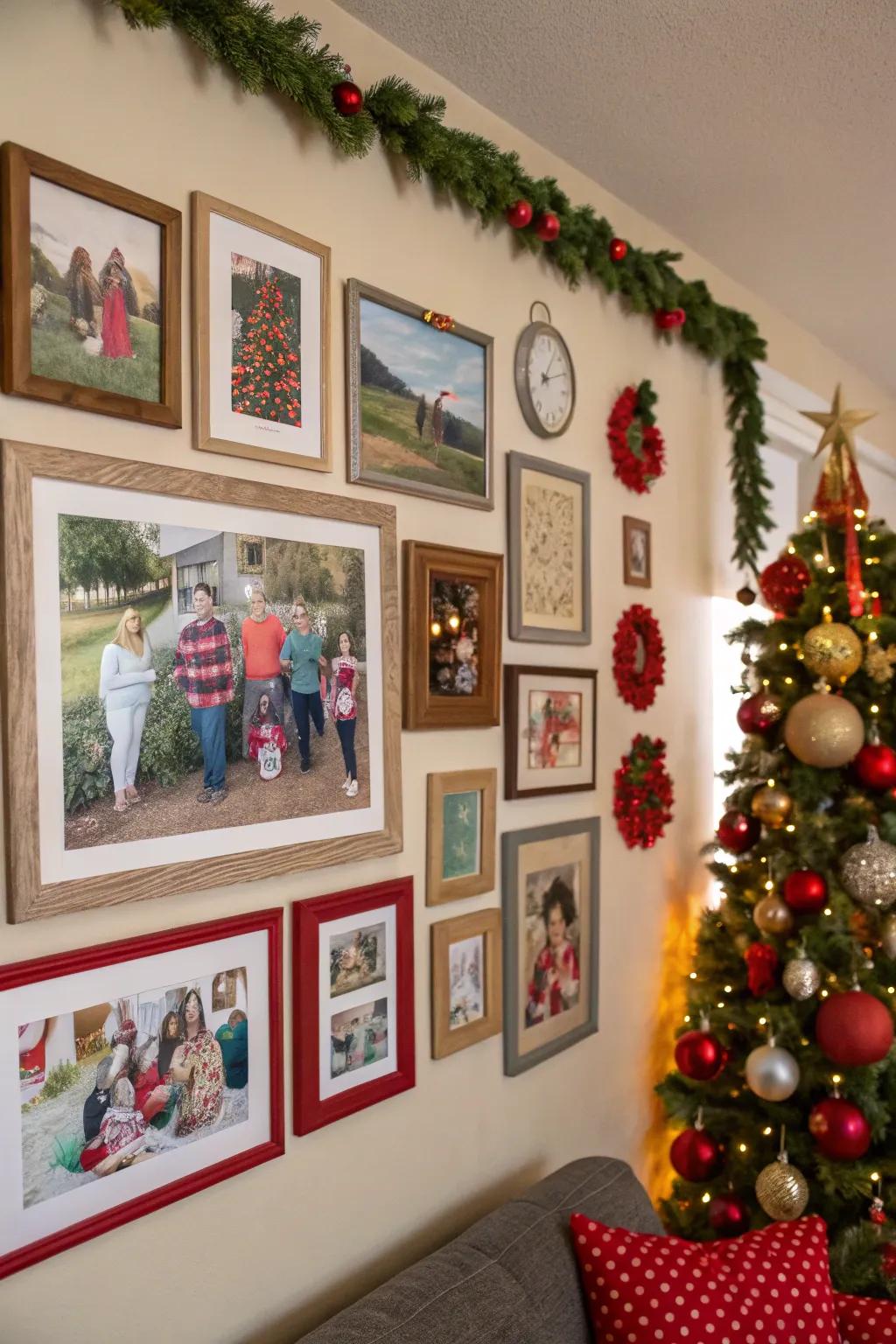 A festive wall design that introduces a personal touch to holiday decorations.
