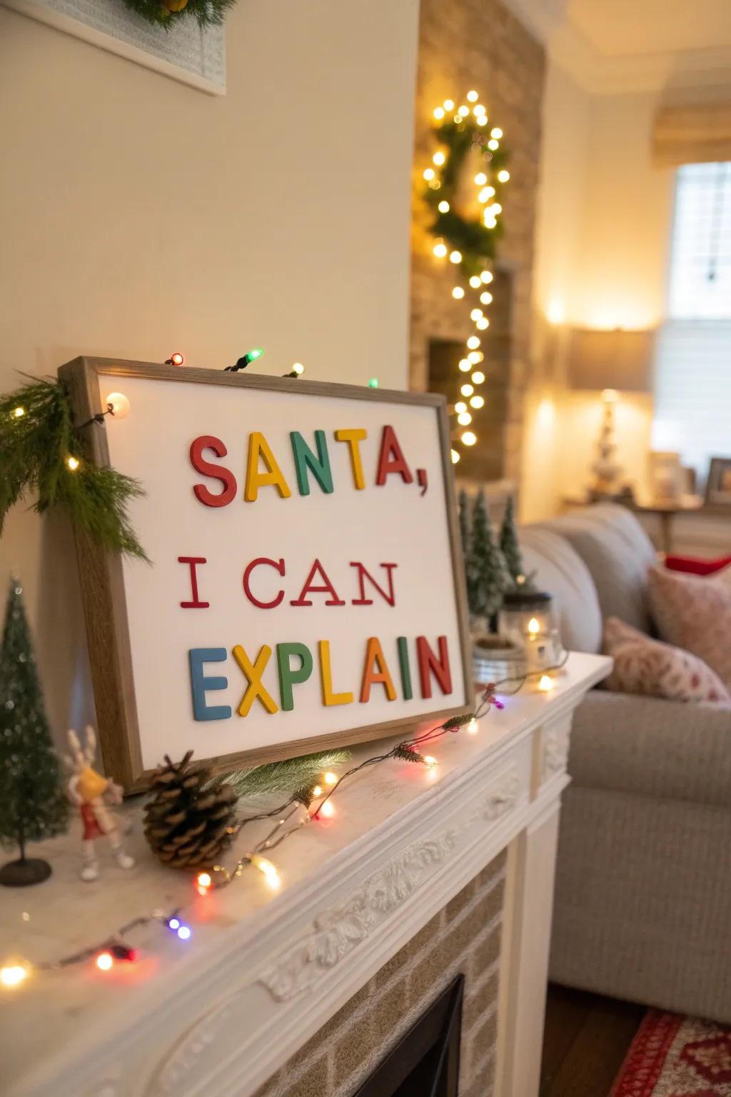 Bring humor to your decor with a quirky quote sign.
