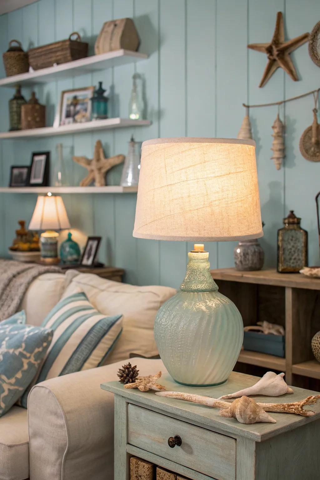 Shoreline glass lighting adds color and nostalgia to your décor.