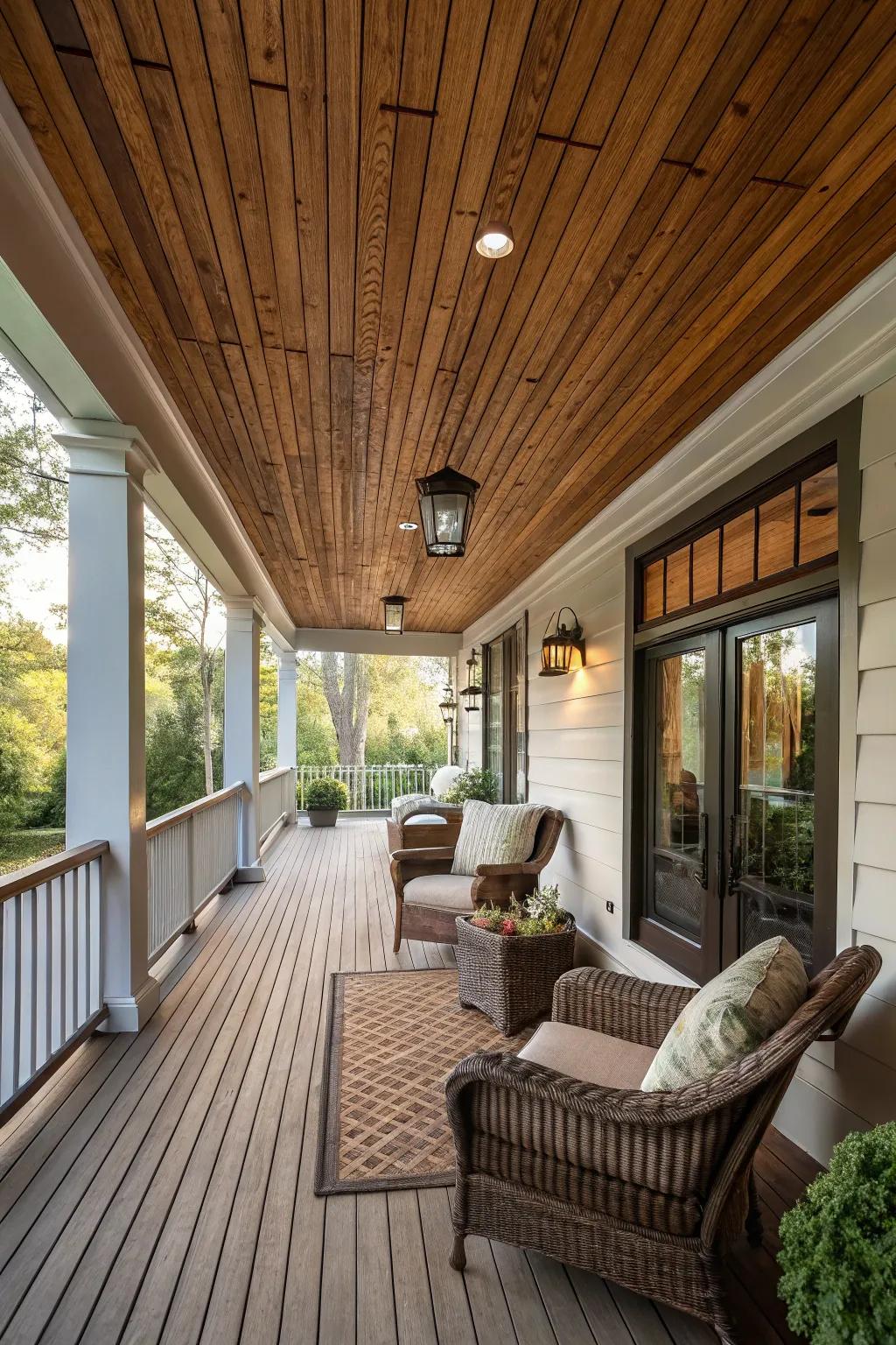 Unique ceilings infuse character and charm into porches.
