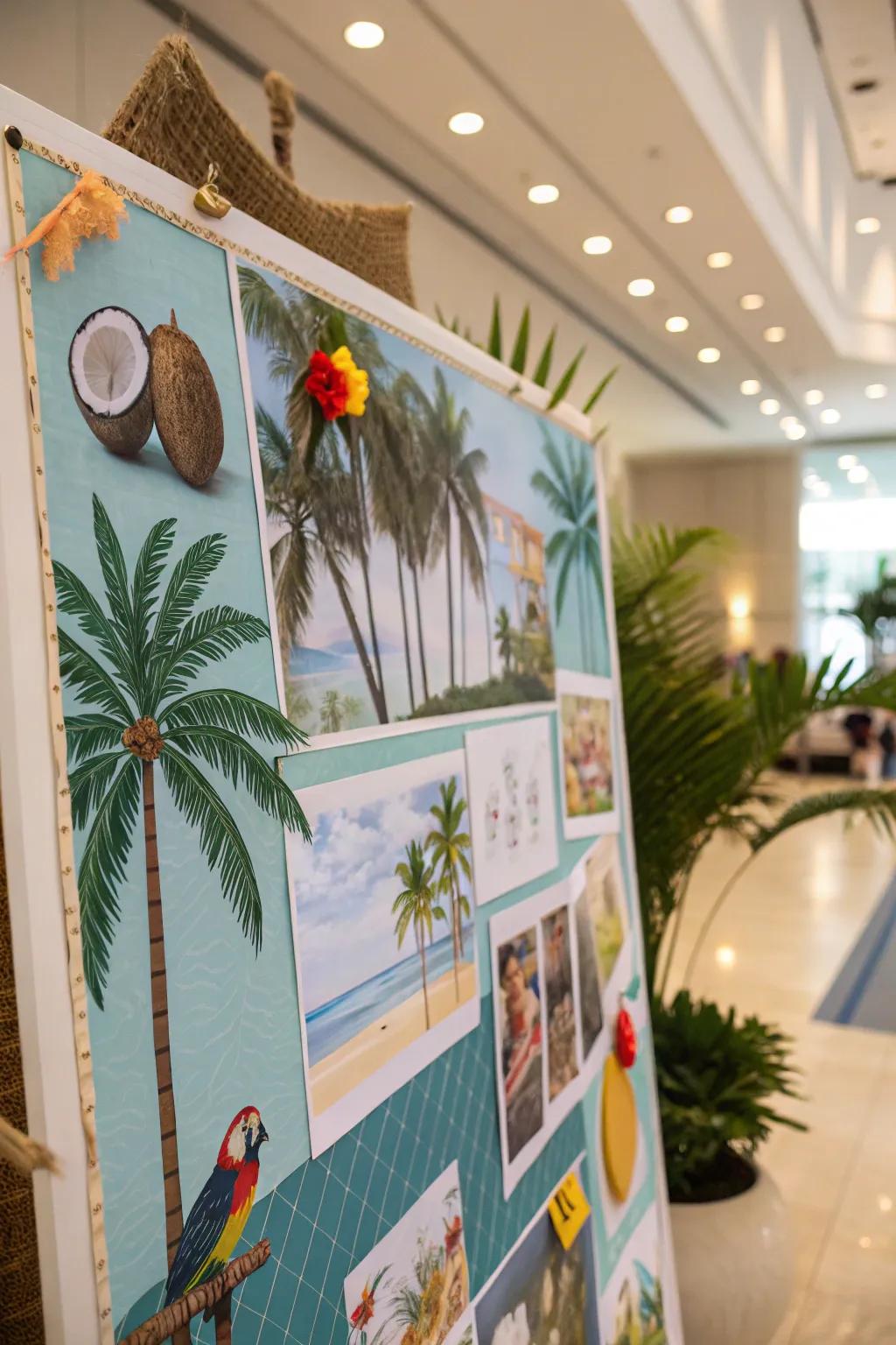 Tropical Paradise bulletin board delivering an island ambiance.