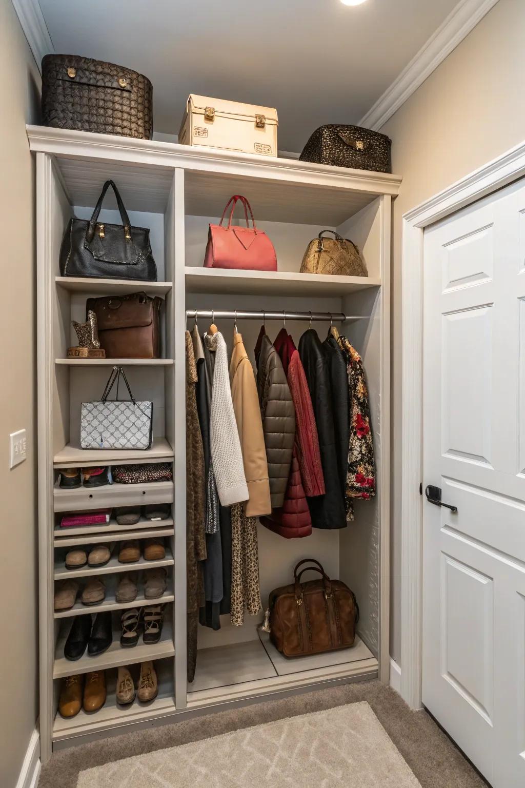 Add modern flair with open cubbies for easy access.