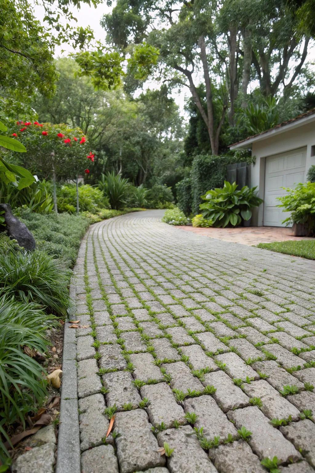 Pervious ground covers offer a sustainable and fashionable driveway facade.
