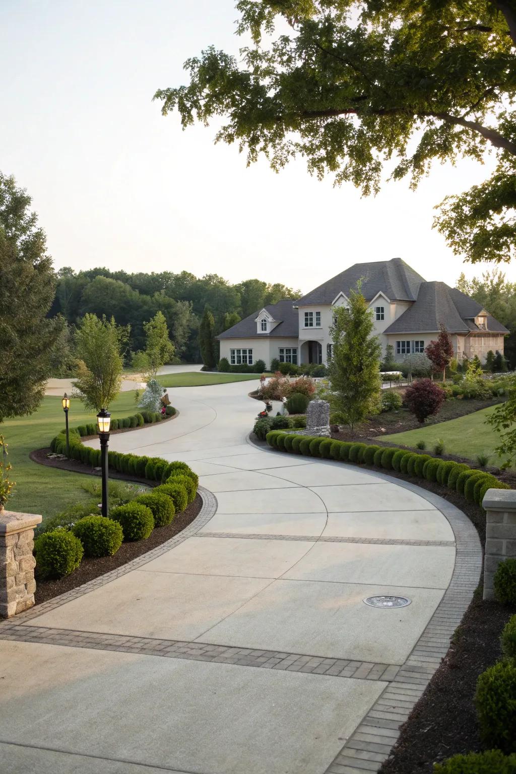A continuous loop driveway offering convenience and improved safety.