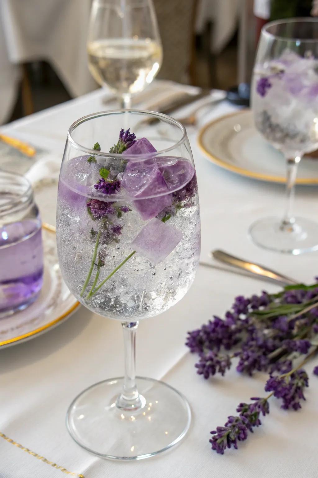 Lavender ice for a soothing experience.