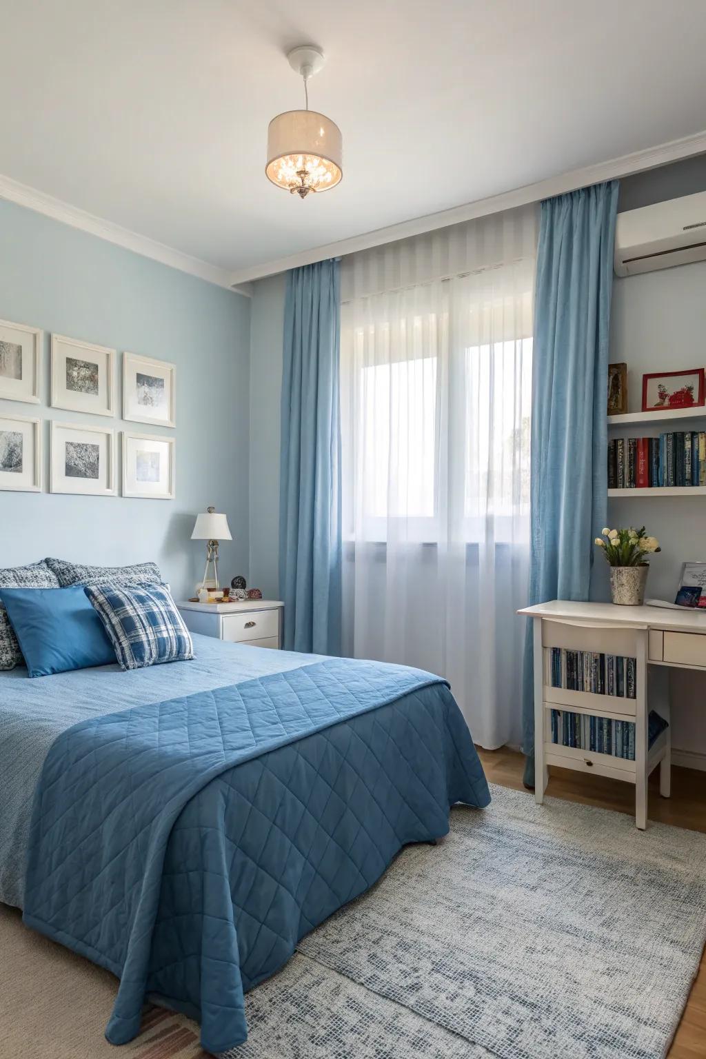 Refreshing cyans adding a contemporary spin to the feminine palette.