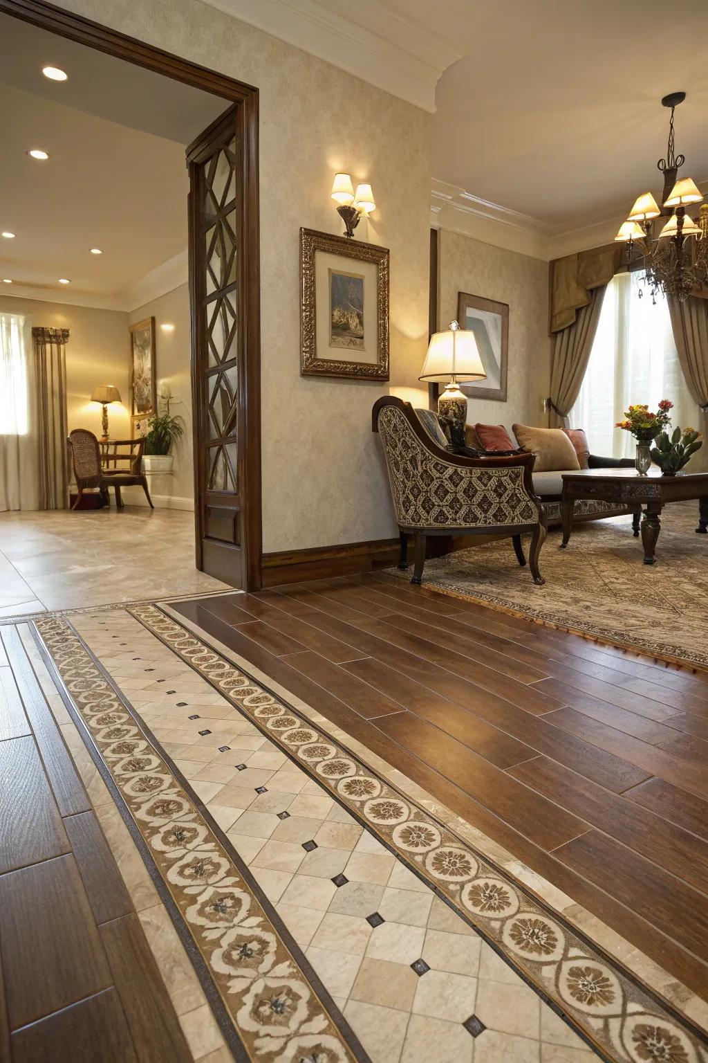 Notable border that brings out and details the floor.