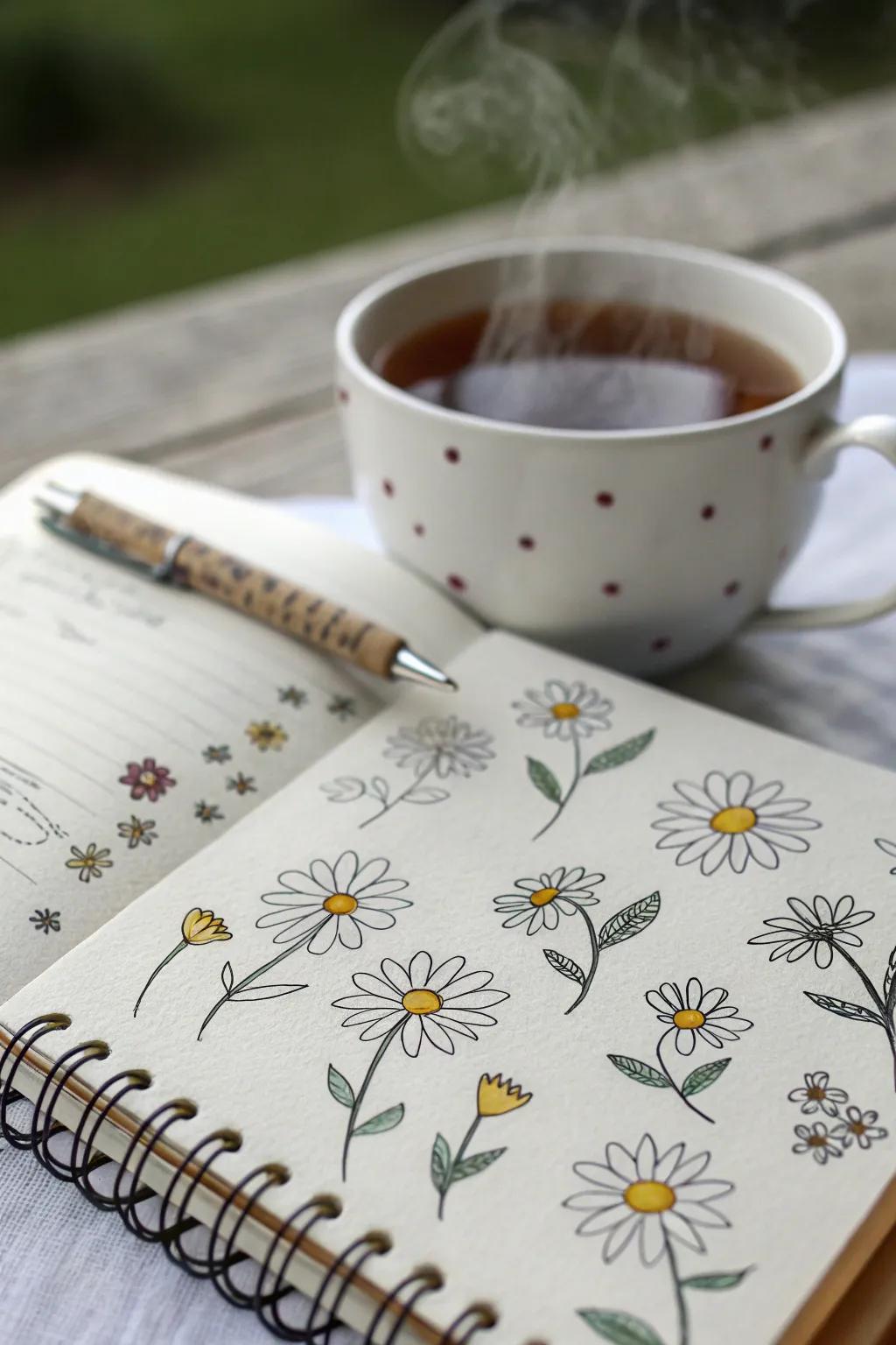 Sweet daisies add a happy touch to your pages.
