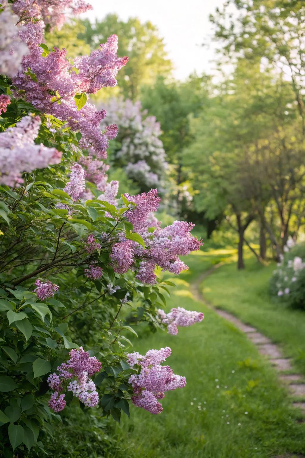 Sweetvine bushes filling the garden with sweet fragrance.