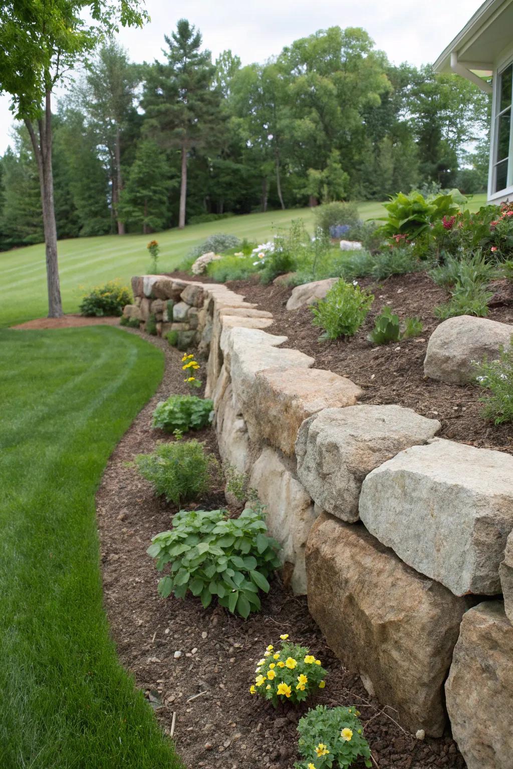 A natural stone wall, creating a stunning visual statement.