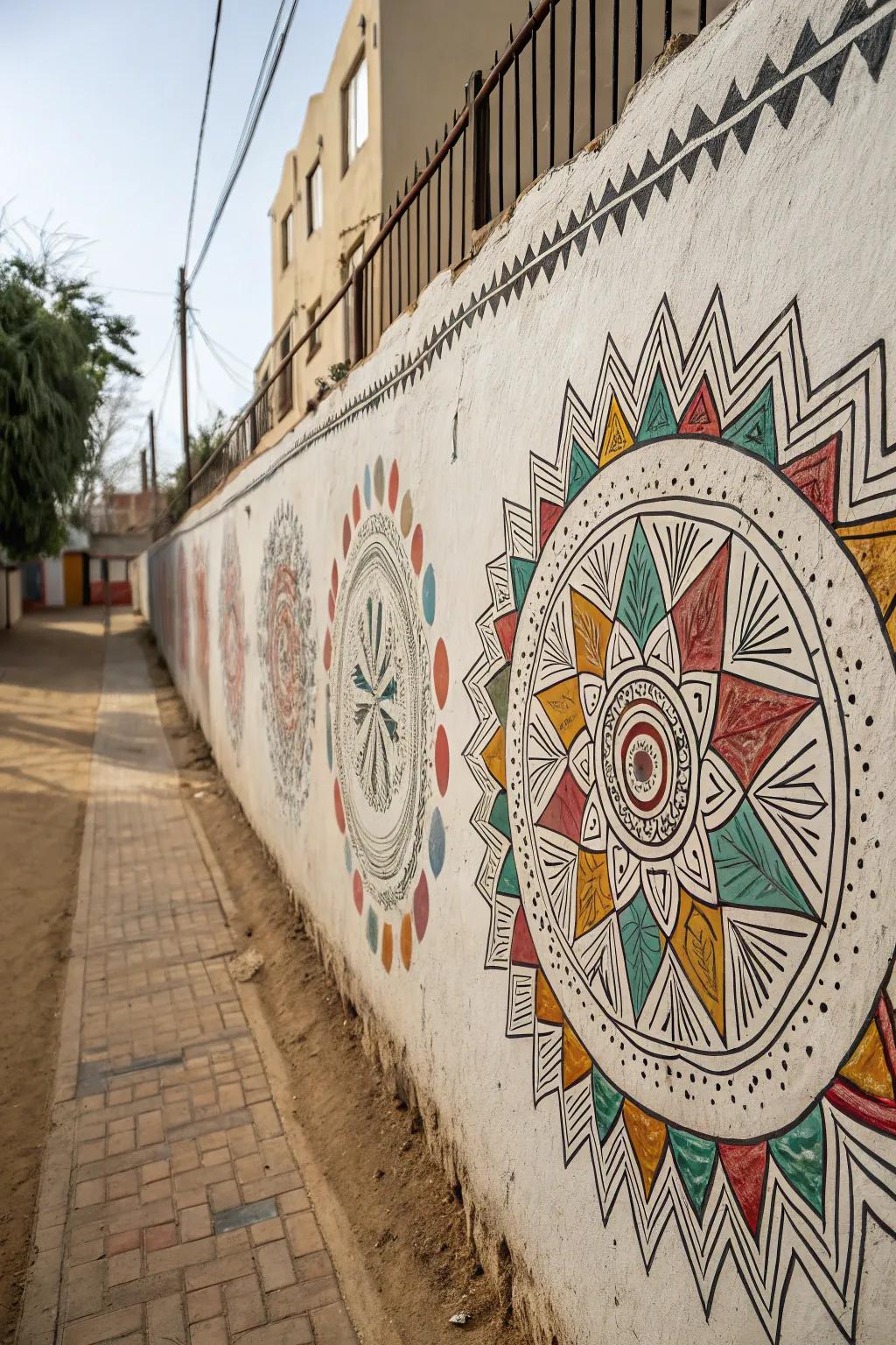 A paint pen provides a tailored approach to geometric wall art.