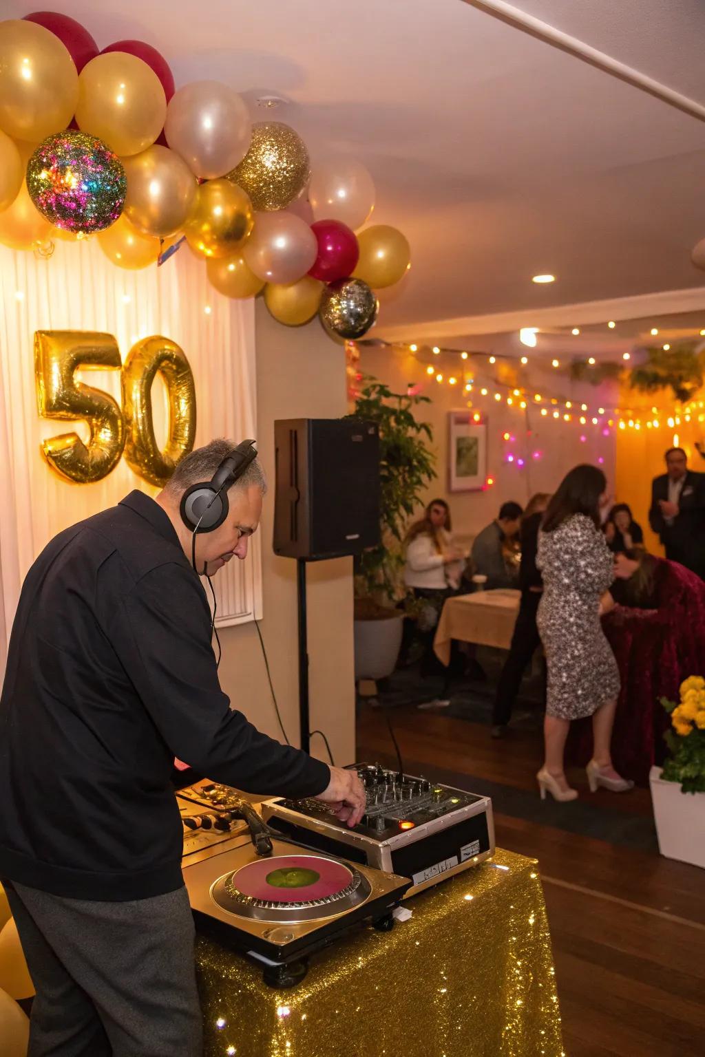 A golden playlist creates a musical atmosphere for celebrating the event.
