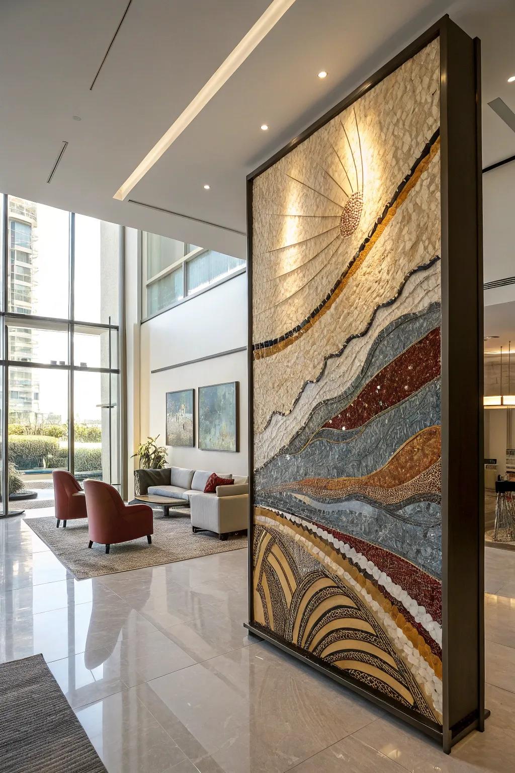 Textured artwork gives depth and intrigue.