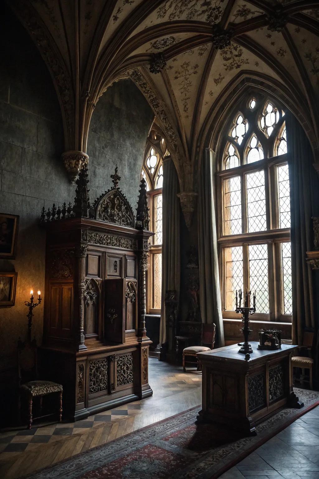Curves that echo the grandness of gothic architecture.