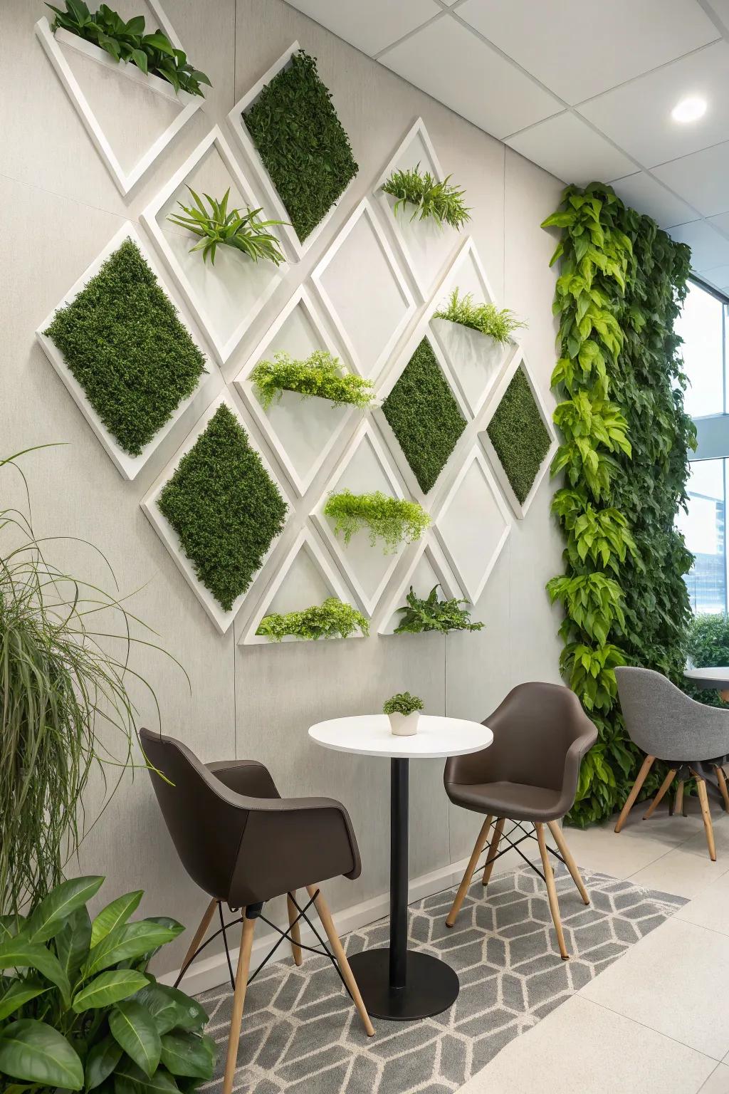 A wall where bespoke layouts transform greenery into artwork.