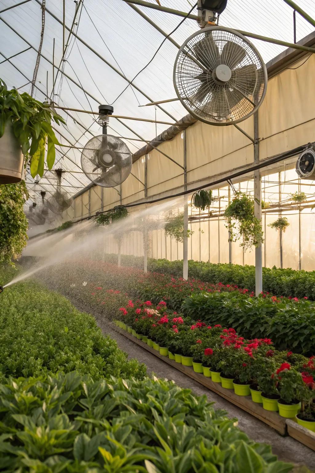 Practical accessories ensure a healthy greenhouse environment.