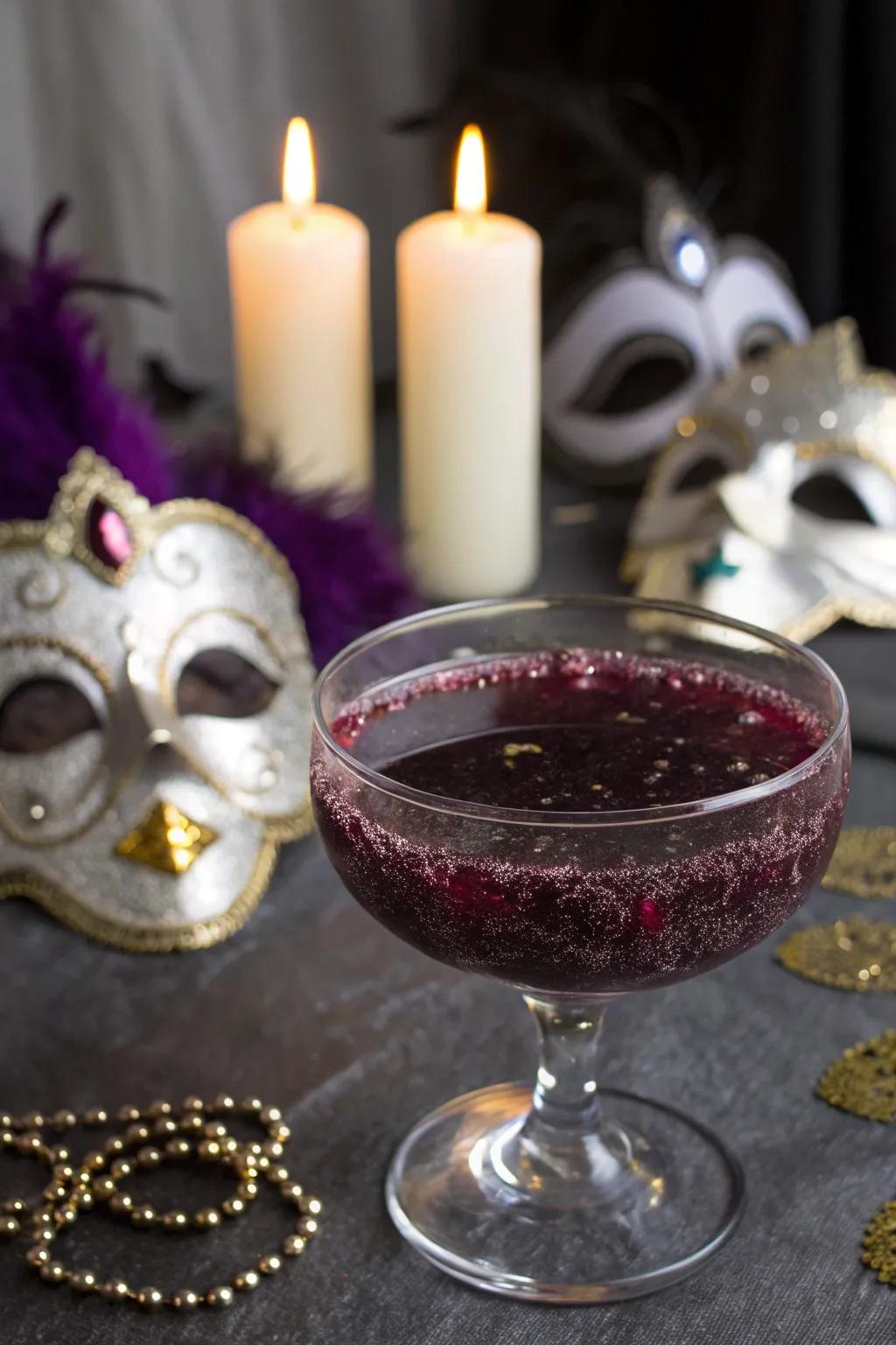 A Midnight Masquerade punch that dazzles under the Halloween moon.
