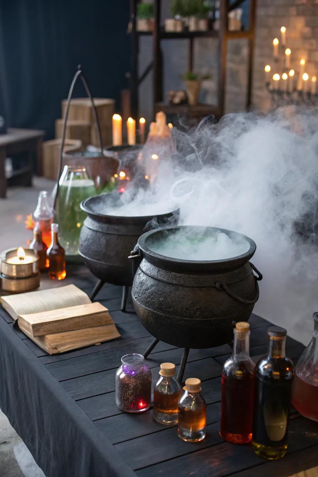 A sorceress’s potion station adds a magical element to your scene.