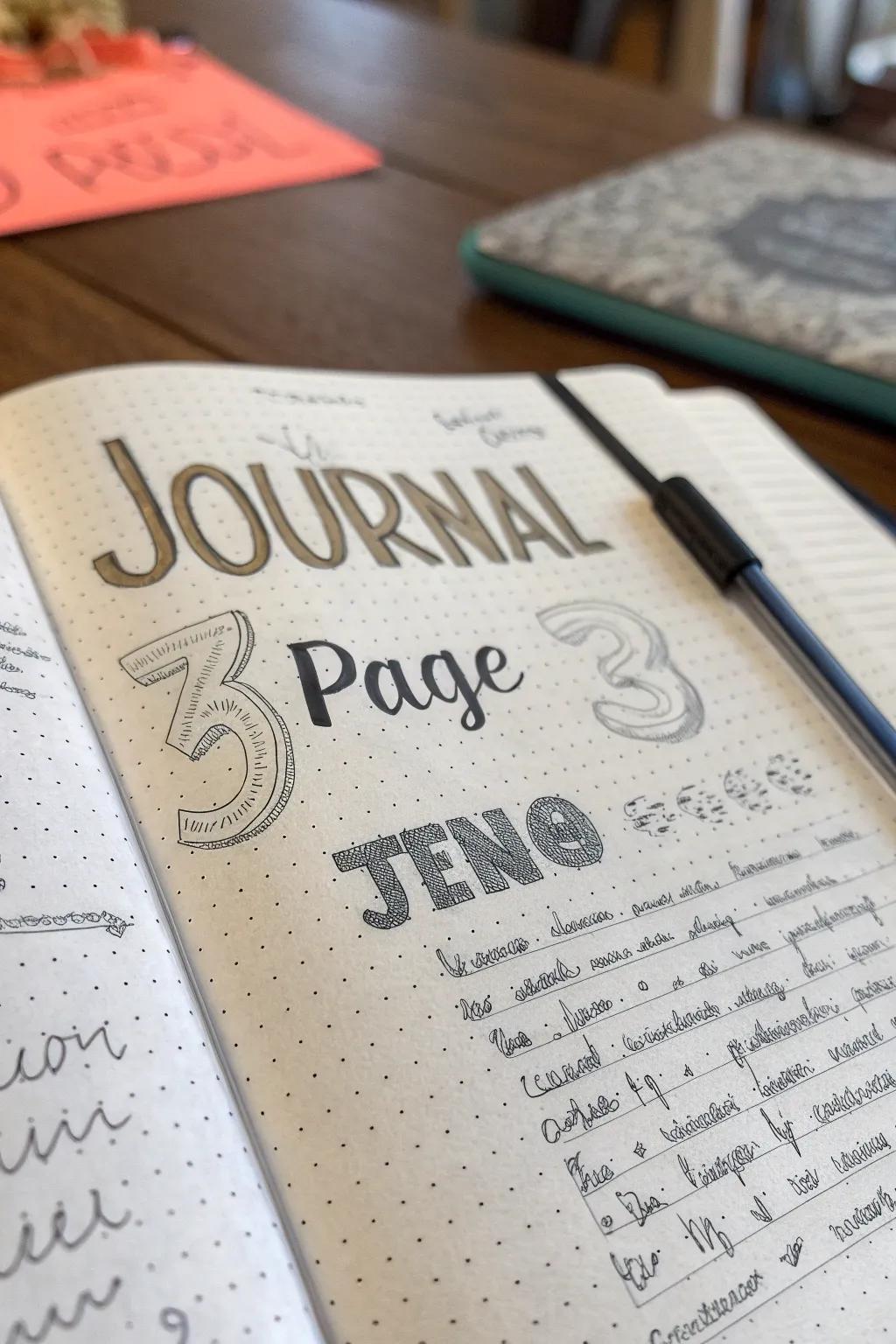 3D lettering brings depth to your headers.