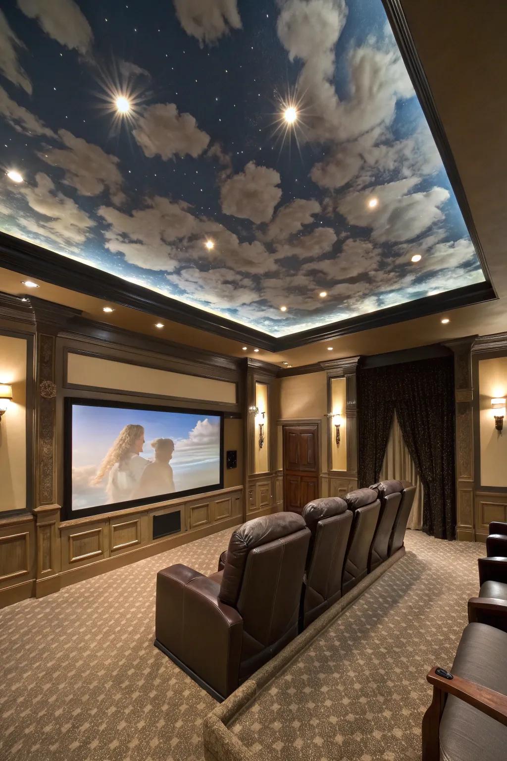 Transform your ceiling through illusory visuals.