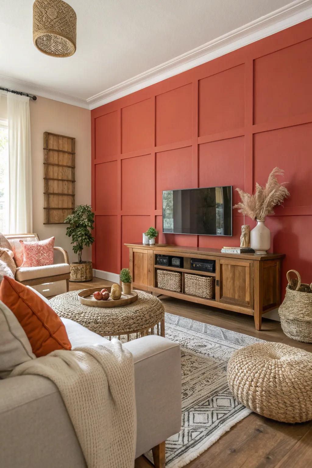 Bold colors can turn a simple wall into a stunning visual focus.