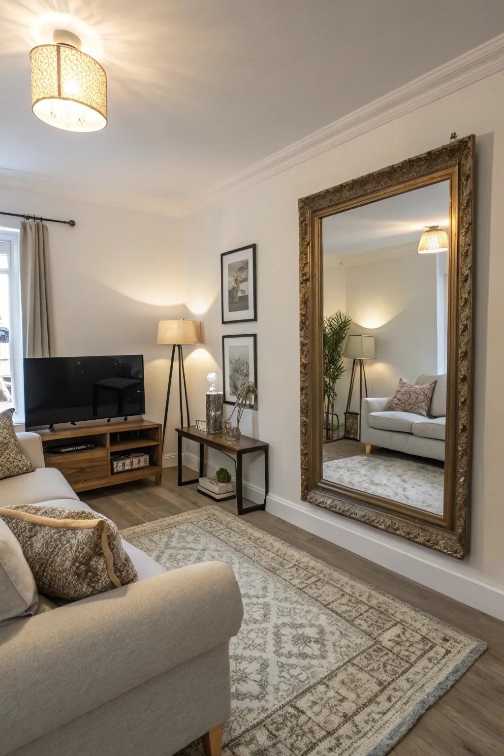 Oversized mirrors can make even the smallest spaces feel grand.