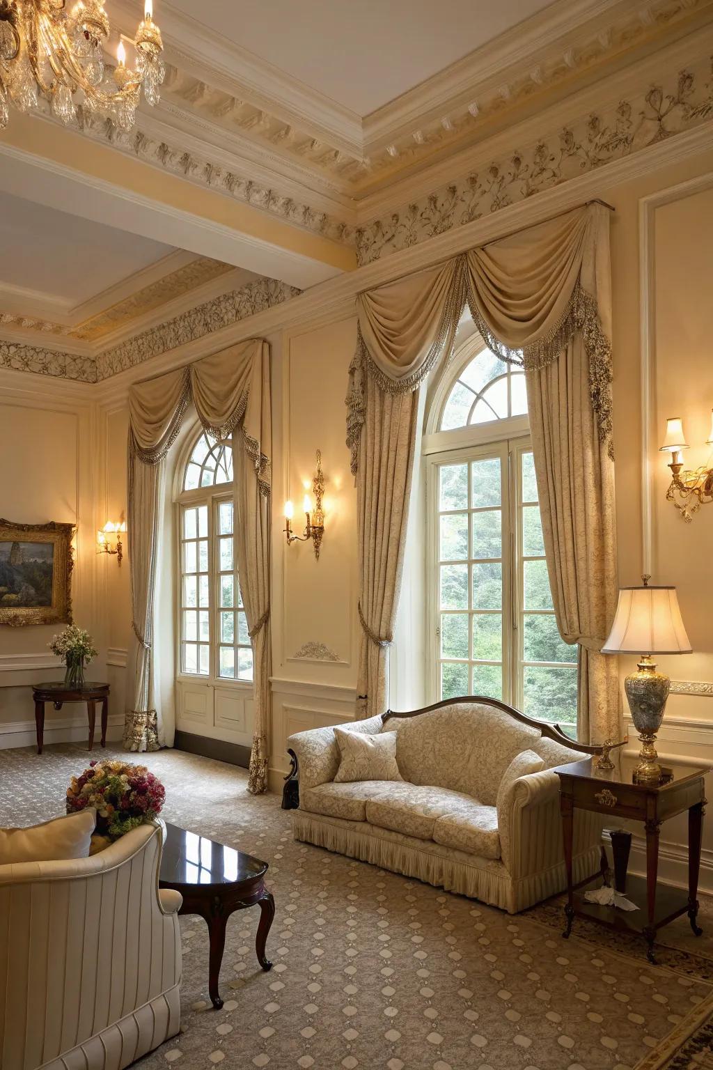 Cream frames provide delicate beauty and warmth.