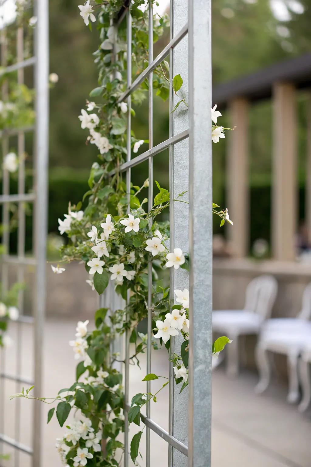 Merge contemporary panache with innate splendor utilizing metallic supports.
