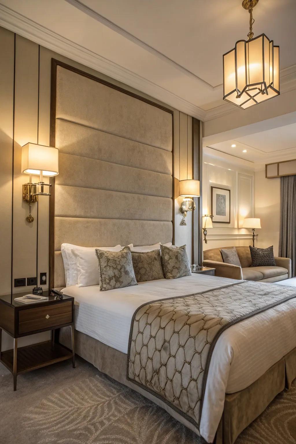 Overhead fixtures enhance your king bedroom with refined, space-conscious lighting.