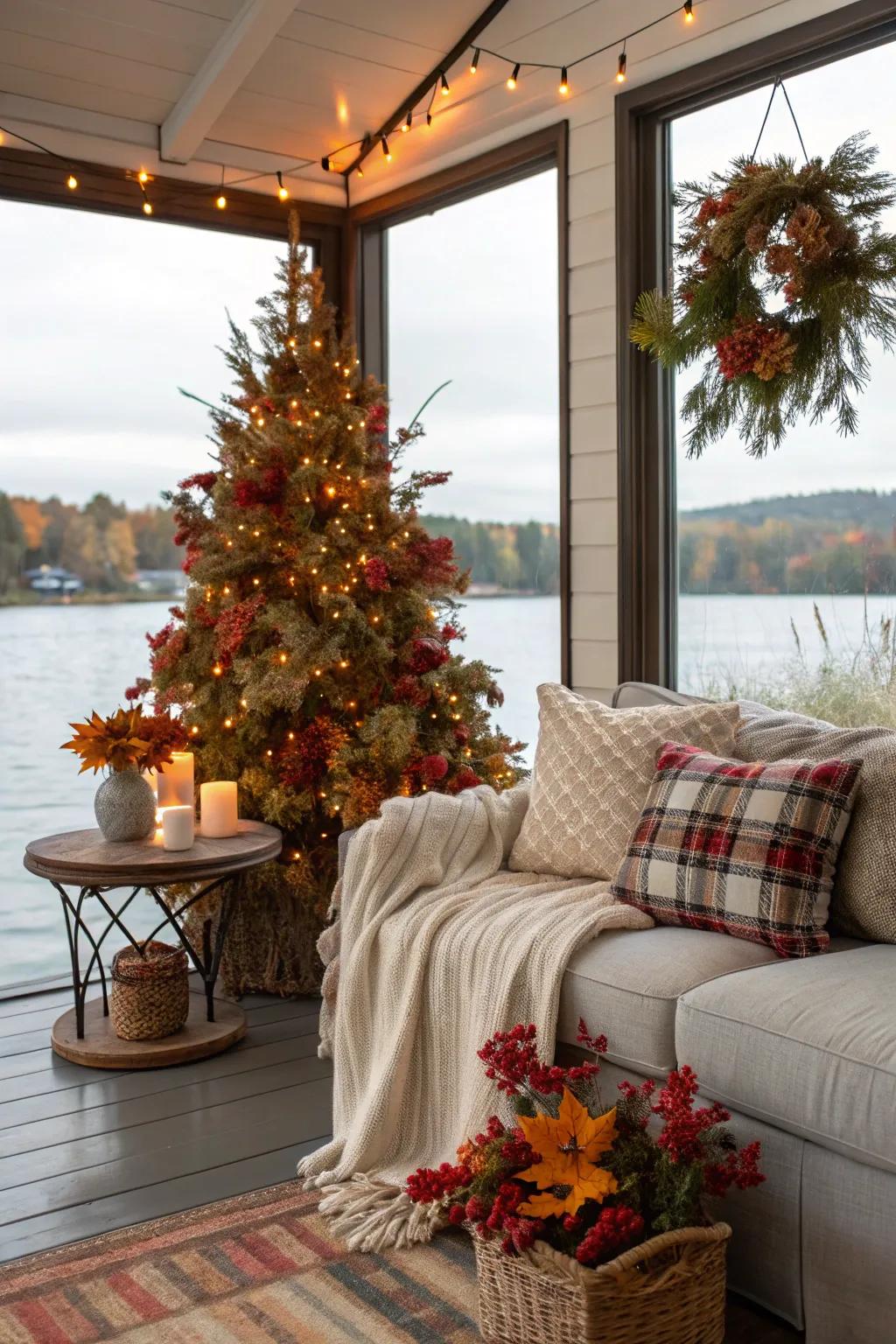 Seasonal décor retains the space vibrant and animated.
