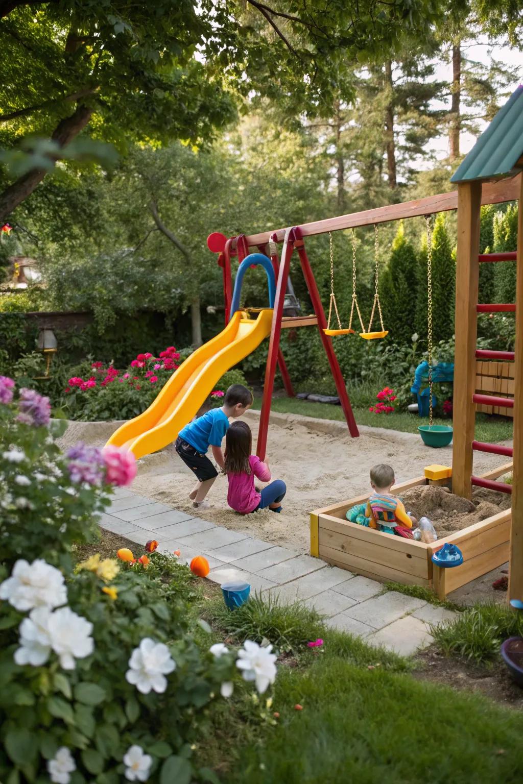 A fun play zone for kids in the garden.