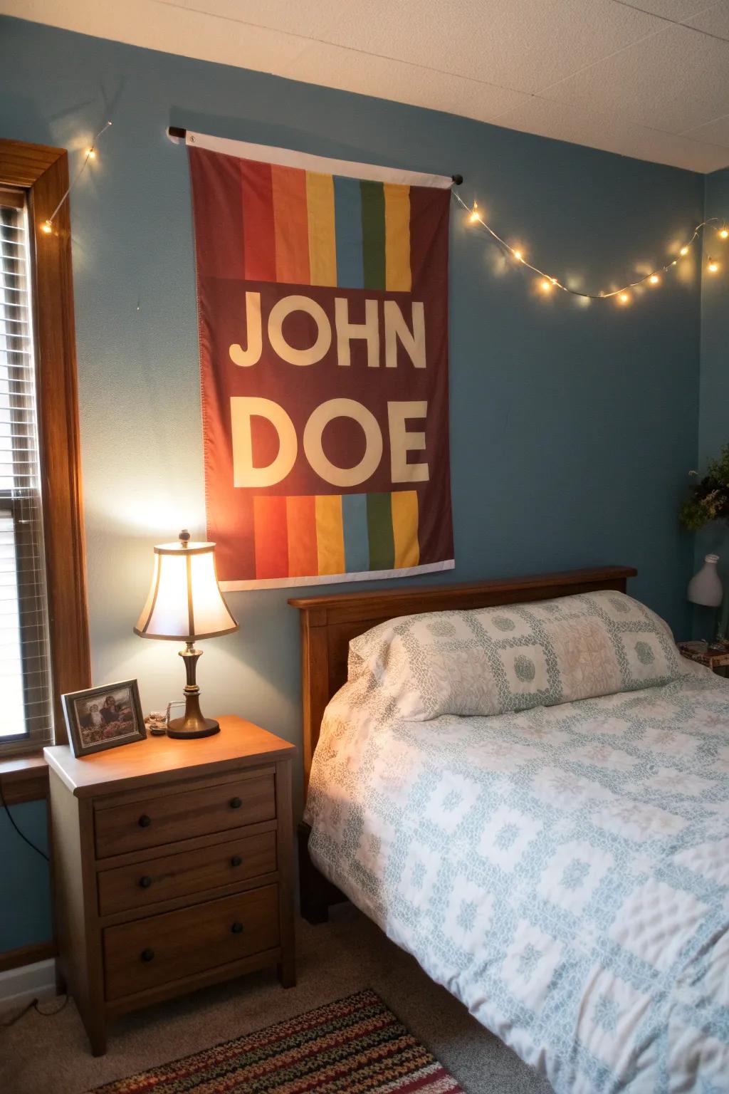 Name posters add a personal and heartfelt touch.